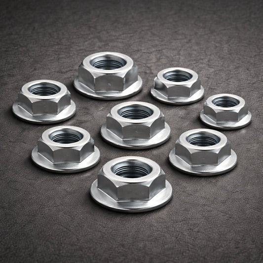M12 Hex Flange Lock Nut – DIN 6927 (Class 8, Bright Zinc Plated)