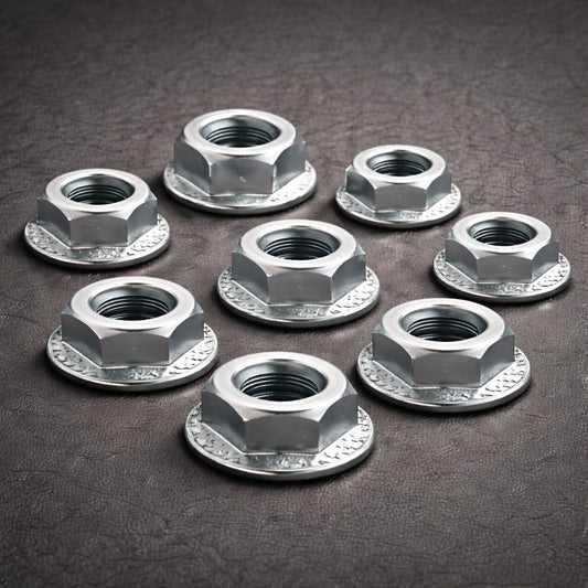 M10 Hex Flange Serratted Nut – DIN 6923 (Class 8, Bright Zinc Plated)