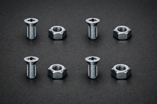 M5 × 45mm Countersunk Pozi Machine Screw Set (DIN 965) + Hex Nut (DIN 934) – Bright Zinc Plated