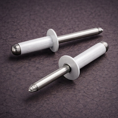 4.0mm x 6mm White Blind Rivets ALU/STEEL Dome Head Pop Rivets – Aluminium Body Steel Mandrel