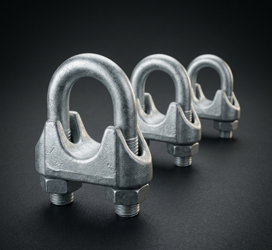 3mm Galvanised U-Bolt Wire Rope Clamp for Steel Cable Loops